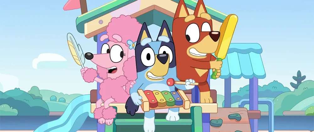 Bluey divertirsi con gli amici